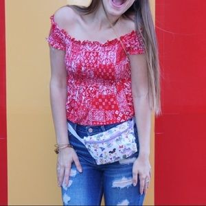 Red Bandana Pattern Top